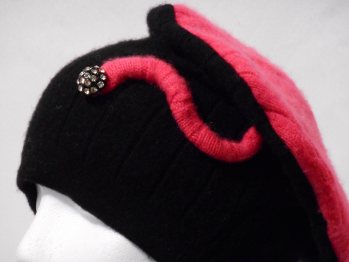 Black and Coral Cashmere, detail