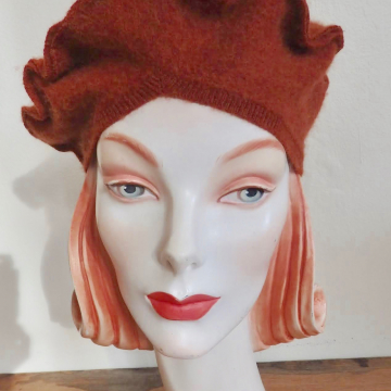 Rust Beret with Trims