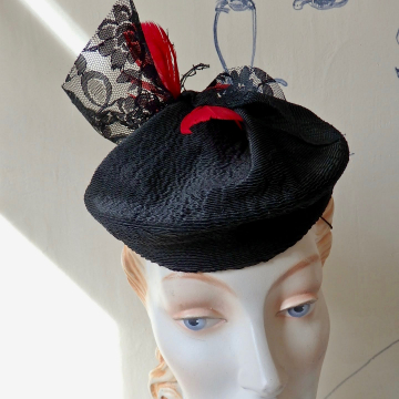 Lil' Fascinator with Lace and Feathers