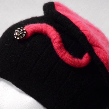 Black and Coral Cashmere, detail