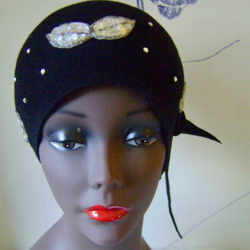 Sparkly Black Cloche