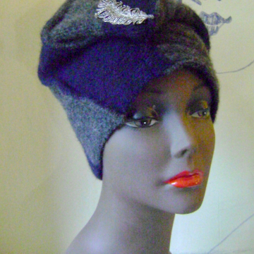 Pointy Swirl with Feather Brooch