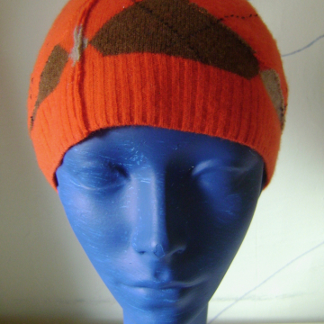 Lil' Cashmere Cap with a Touch of Argyle