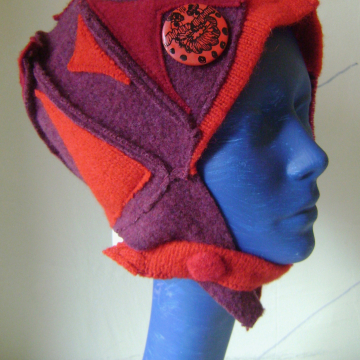 Pieced Balaclava in Reds