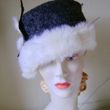 "Fur" Rimmed Fez-like Hat