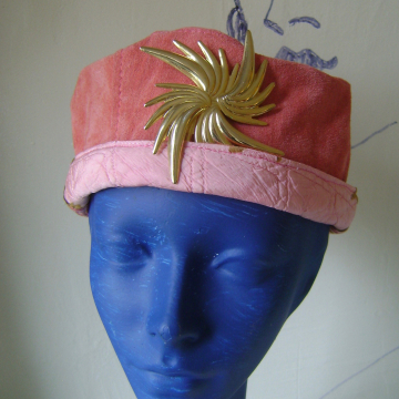 Reversible Suede Pillbox with Pin