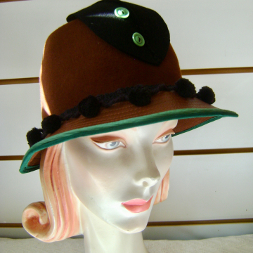 Fedora with Dingle Balls and Leather