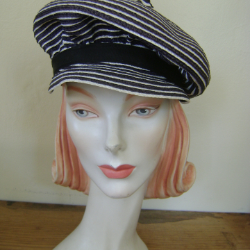 Stripy Jaunty Straw Hat
