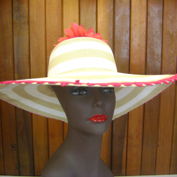 Big Sunhat with Trim and Flower