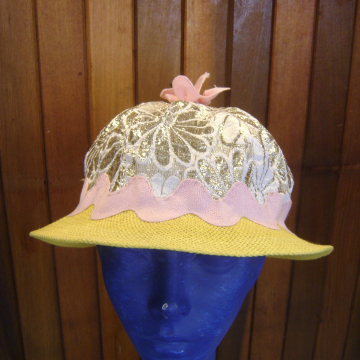 Wedge Hat with "straw" Brim