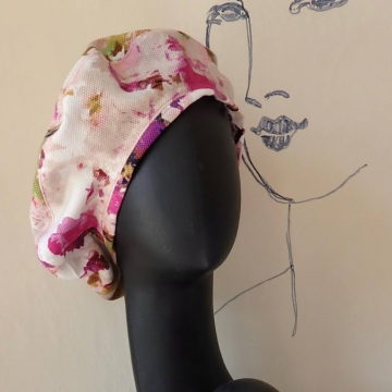Flowered Beret w/Silk Lining