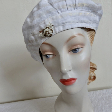 Reversible Linen Beret