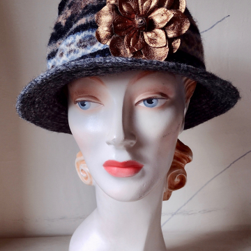 Hat with Brim and Flower