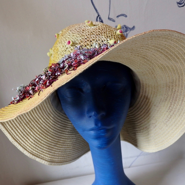 Painted Sunhat with "Eyes"