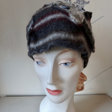 Pieced Cloche in Grays
