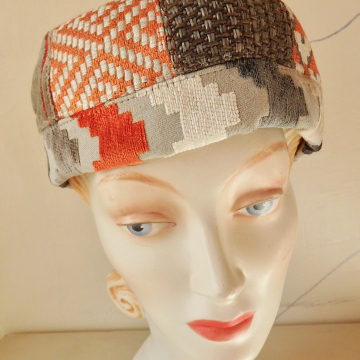 Orange Upholstery Sample Dome Hat