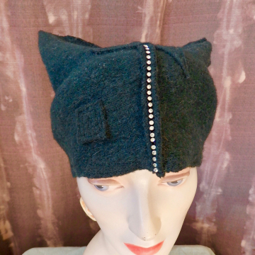 Rhinestone Embellished "Pussy" Hat